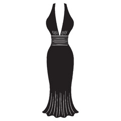 ladies party dress party gown dress club wear in vector art