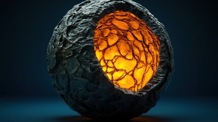 A sphere of stone, glowing with inner fire.