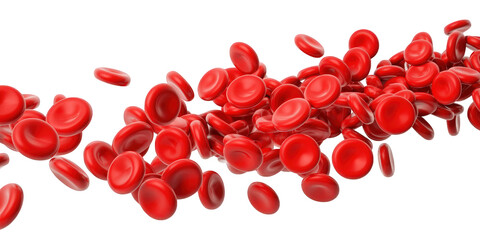 Red blood cells illustration  isolated over png transparent background	