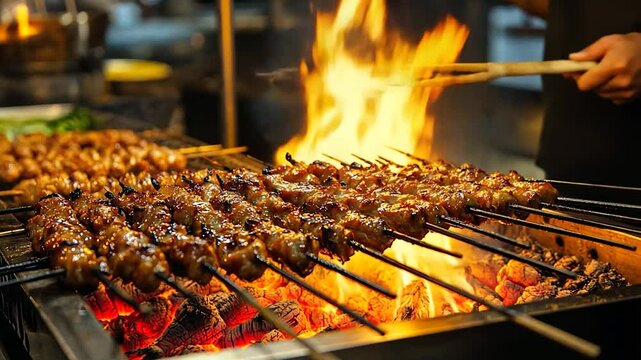 shish kebab on the grill