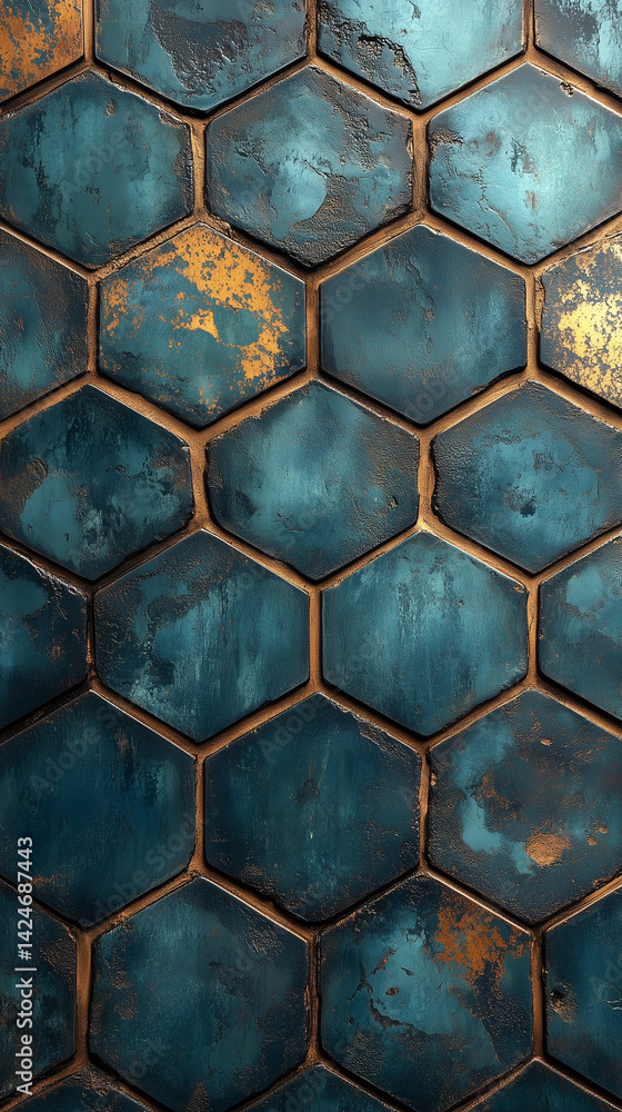 Canvas Prints a pattern of intertwined hexagons. yellow on a transparent background