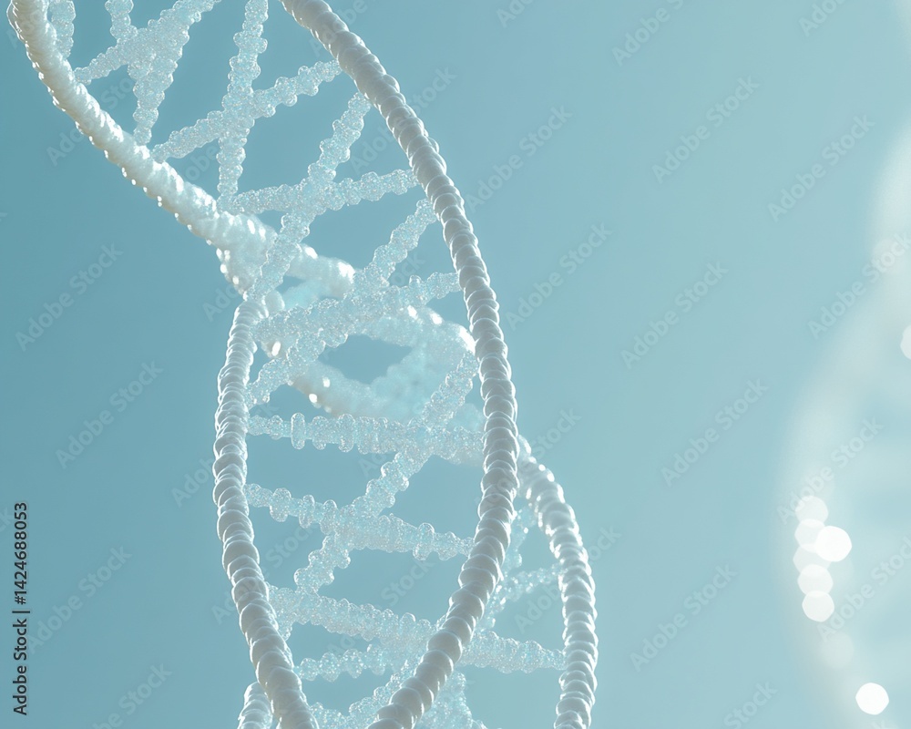 Poster digital rendering of dna double helix