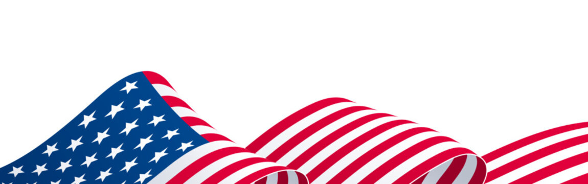 USA flag banner, United States background, US flag border - Powered by Adobe