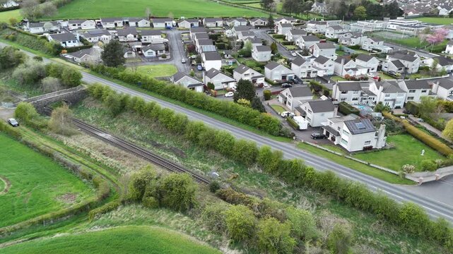  Drone flight over railway and tractor - Ballymena UK 2025