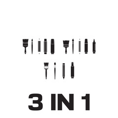 Black Silhouette Vector Set of Screwdrivers and Hand Tools – Industrial Equipment Icons Collection