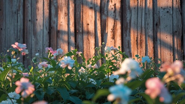 Lush flower cultivation with a barn in the background conveys serenity