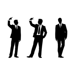 Corporate leader silhouette with visionary background vector