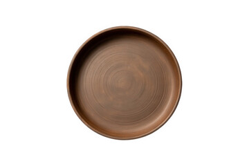 A brown plate on black background  isolated over png transparent background	