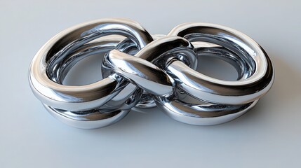 An innovative fidget toy with interlocking chrome rings and textured silicone grips