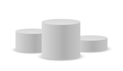 Minimal empty white podium vector design. Ideal for showcasing products, branding mockups, or UI presentations. Clean, soft shadow, and modern display scene for elegant visual focus, Vector assets.