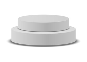 Minimal empty white podium vector design. Ideal for showcasing products, branding mockups, or UI presentations. Clean, soft shadow, and modern display scene for elegant visual focus, Vector assets.
