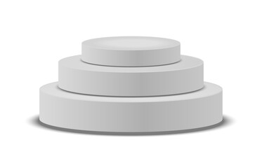 Minimal empty white podium vector design. Ideal for showcasing products, branding mockups, or UI presentations. Clean, soft shadow, and modern display scene for elegant visual focus, Vector assets.