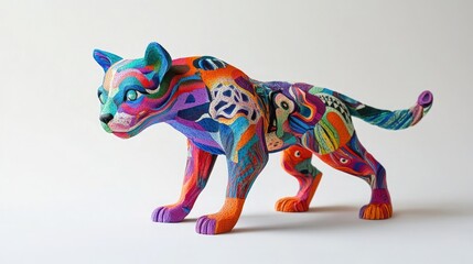 Fototapeta premium A meticulously sculpted animal figurine toy in vibrant colors with lifelike textures