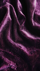 A detailed close up view of a lush purple velvet fabric texture