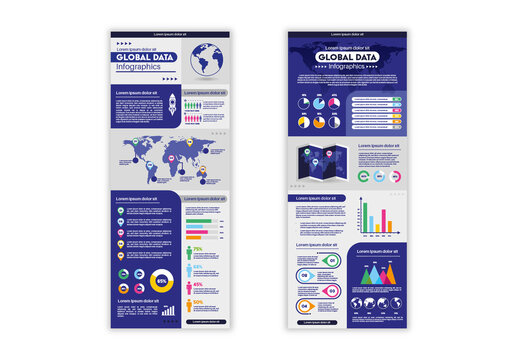 Blue And White Global Data Analysis Infographic Template
