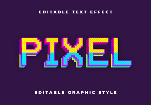 Colorful Pixel Blocky Font 3D Retro 8bit Text Effect