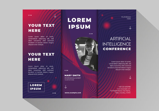 Fuchsia And Purple Artificial Intelligence Conference Brochure Layout - AI Generated Photos