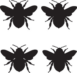 Bumblebee Silhouette on White Background