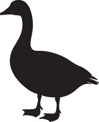 Goose Silhouette on White Background