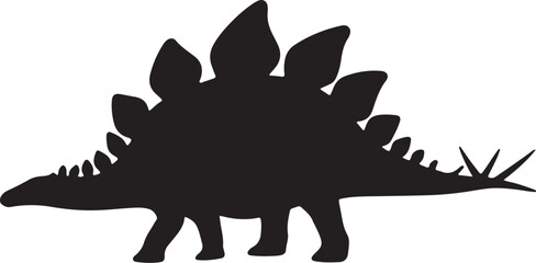Stegosaurus Silhouette on White Background