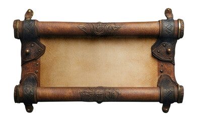 PNG Ancient scroll document historical decorative.