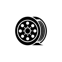 creative details cable spool icon vector illustration	