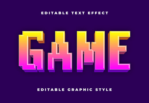 Gradient Pixel Strong Font 3D Retro 8bit Text Effect