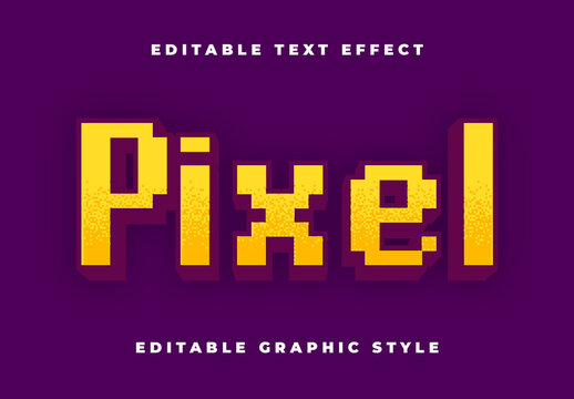 Yellow Pixel Halftone 3D Font 8bit Blocky Retro Text Effect