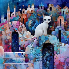 Cats in a Greece landscape