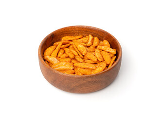 Senbei isolated, kaki no tane rice cracker, japanese crispy snack, sembei, okaki, Asian baked sweets