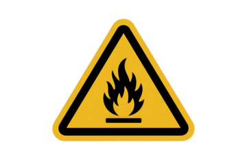 Flammable hazard warning  isolated over png transparent background	