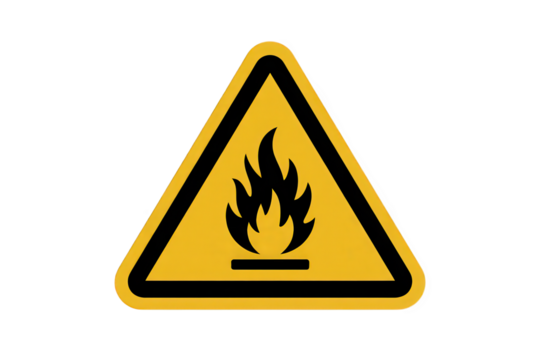 Flammable hazard warning  isolated over png transparent background	