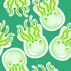 Summer ocean animals seamless jelly fish pattern for wrapping paper and kids clothes print and party accessories