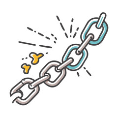 broken chains symbolizing freedom icon, broken chains symbolizing freedom vector