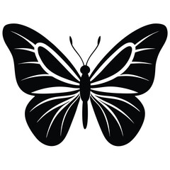 Graceful Butterfly Silhouette Vector Icon Art