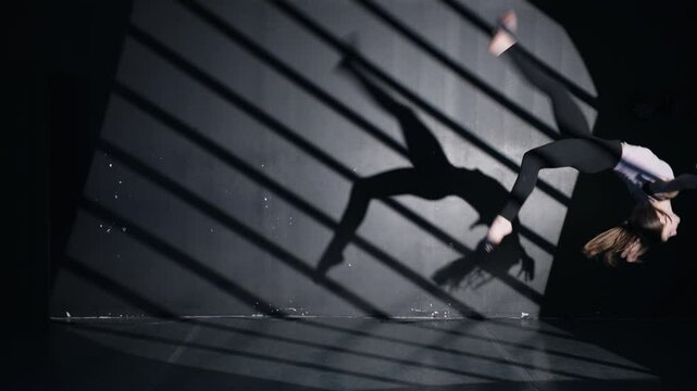 Young girls in dance class performing incredibly majestic dancing