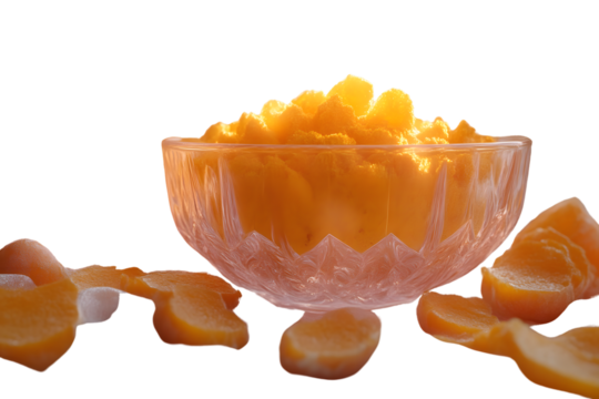 A bowl of vibrant orange fruit segments perfect for health and nutrition themes