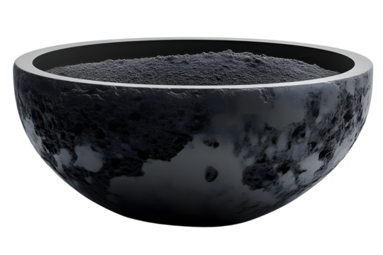 Celestial Body Cratered Surface Dark Grey 3D Render Space Universe Astronomy Science Fic