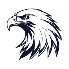 Obraz premium Eagle head silhouette Logo Illustration. Eagle Head silhouette Vector art Design. Black and White Eagle Head Logo, icon vector.