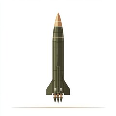 Image of a modern green military rocket with sleek design elements