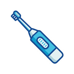 Blue electric toothbrush vector icon on black background