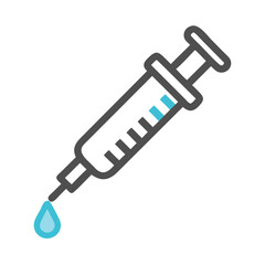 Syringe Icon with Liquid Drop - Medical Injection