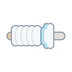 Cartoon Cotton Swab Icon Isolated on Black Background