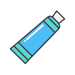 Blue and teal tube graphic on black background