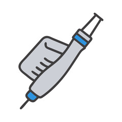 Dental Air Abrasion Unit Illustration on Black Background