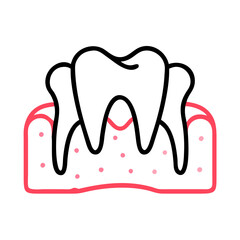 Simple Red Cartoon Face on Black Background Illustration