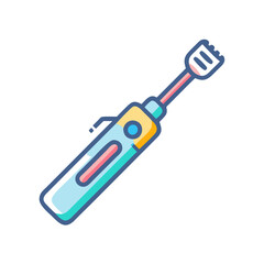 Isolated modern electric toothbrush icon with colorful design
