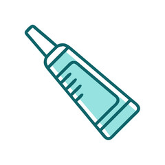 Toothpaste tube illustration, mint and teal color palette
