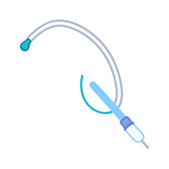 Medical Intermittent Catheter for Urinary Drainage on Black Background