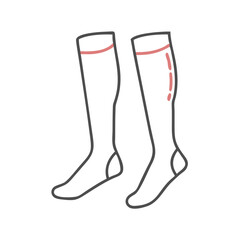 Two Knee High Socks Illustration on Black Background